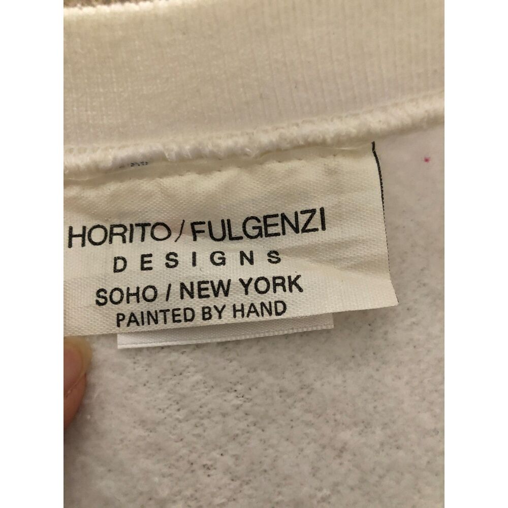 Vtg 80s Horito Fulgenzi Hand Paint Open Cardigan Jacket Art to Wear Retro Sz XL - Picture 3 of 13